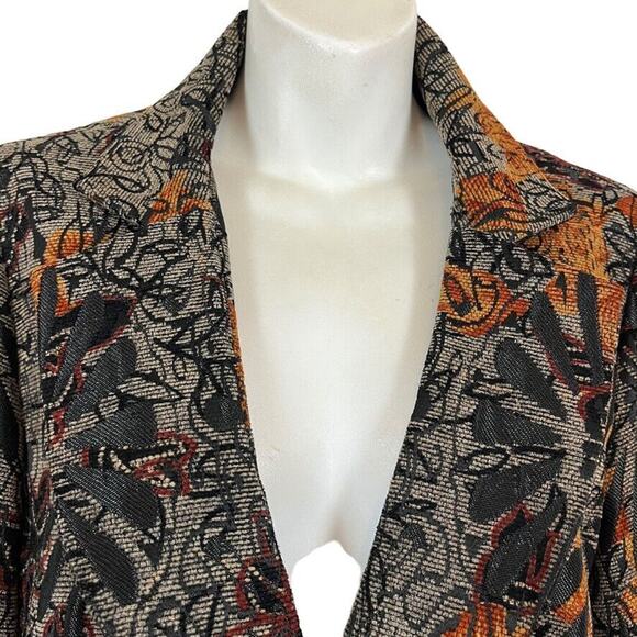 Coldwater Creek Womens Whimsigoth Velvet Floral Suit Jacket Blazer Ribbed sz S - Picture 16 of 16